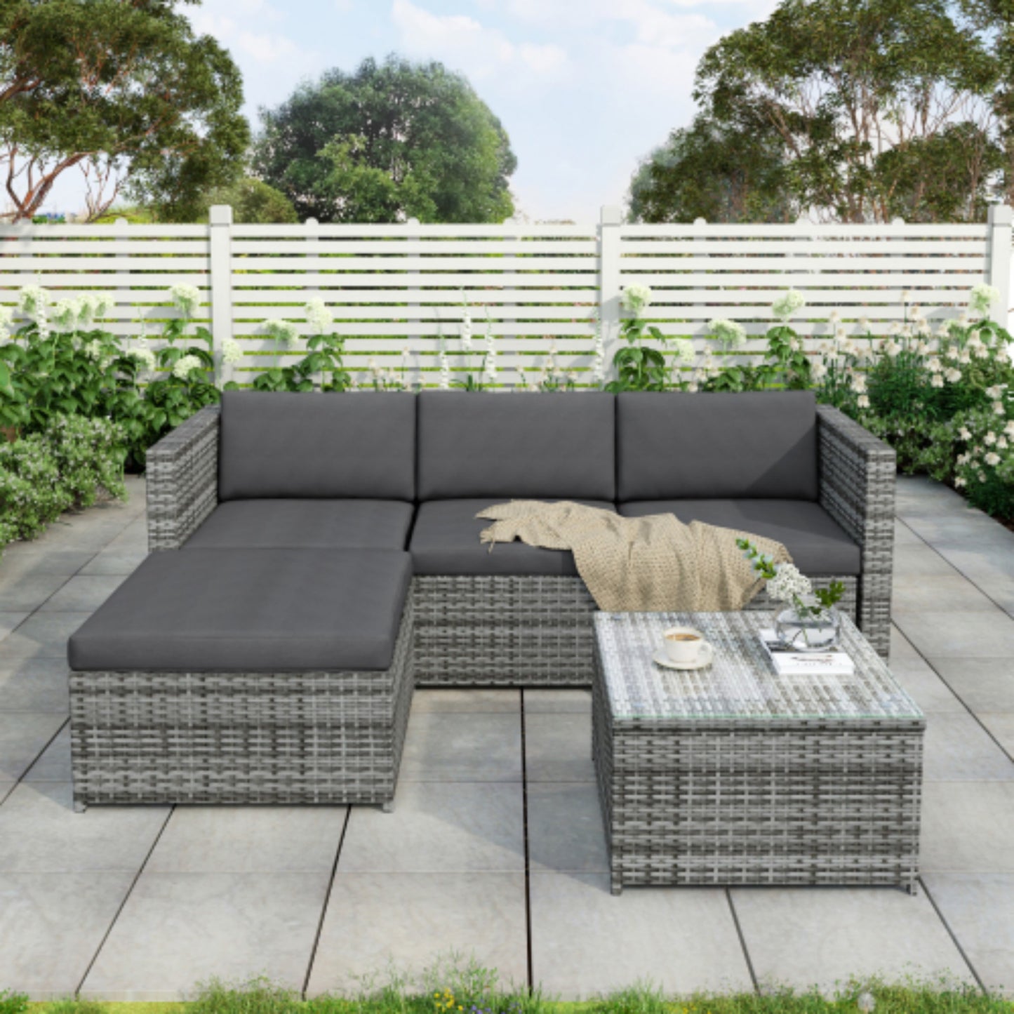 Garden Corner Sofa Rattan Patio Set Garden