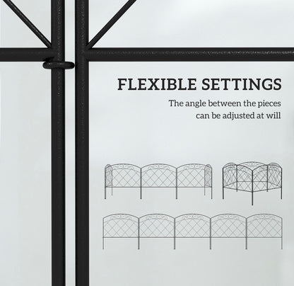 3m Decorative Metal Garden Fence - Diamond and Swirl Pattern