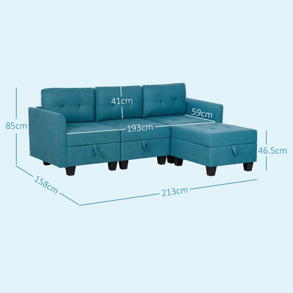 Modular Sofa with Storage L-Shape Comfortable and Space-Saving Design for Modern Living Rooms