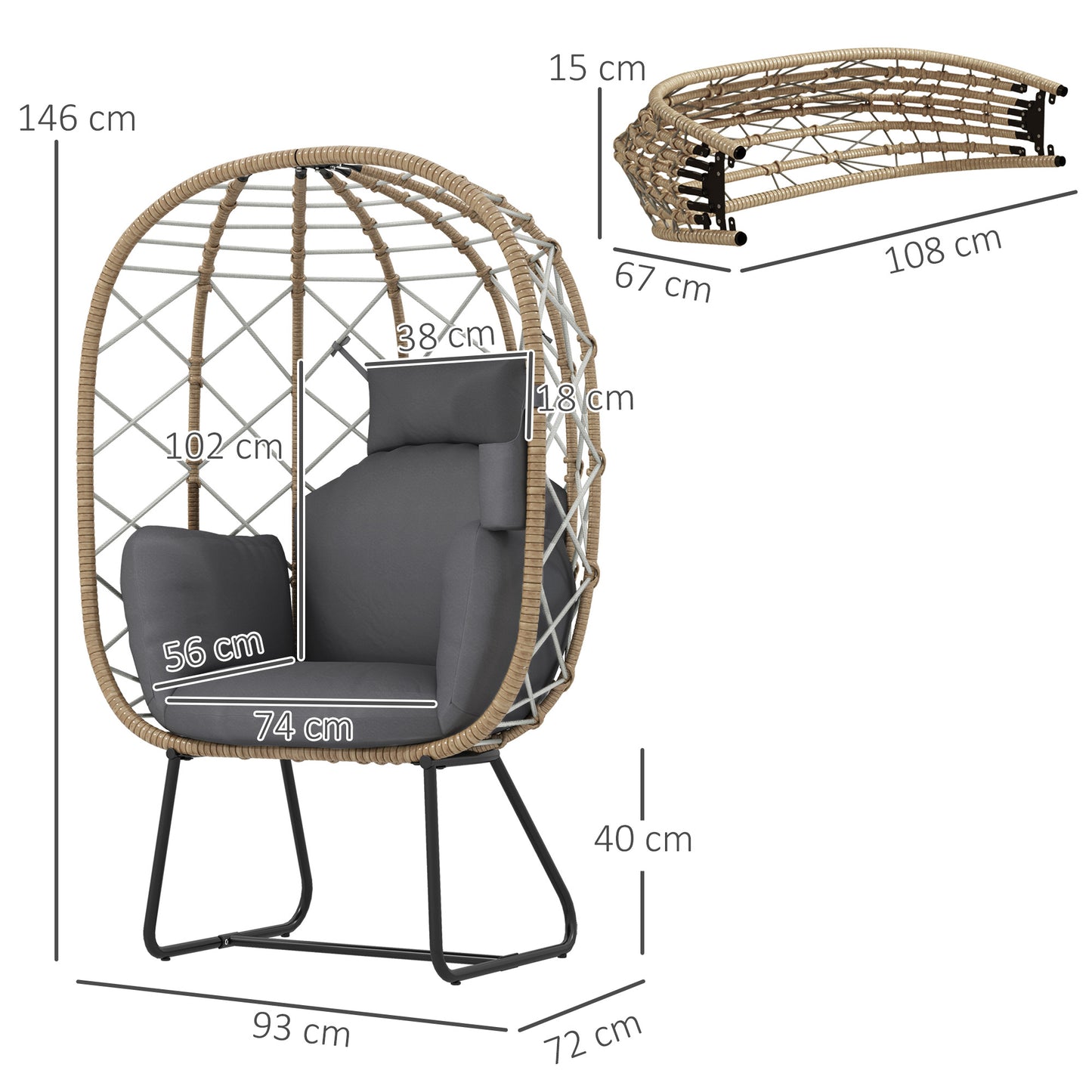 Rattan Egg Chair Outdoor Indoor Wicker Chair