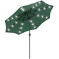 2.7m Outdoor Patio Garden Umbrella Parasol with Tilt Crank and 24 LEDs Lights