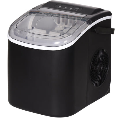 Portable Ice Maker Machine Countertop 12 KG in 24 H 9 Cubes in 6 Mins with Handle Ice Scoop and Basket for Home Office Kitchen Bar Party RV