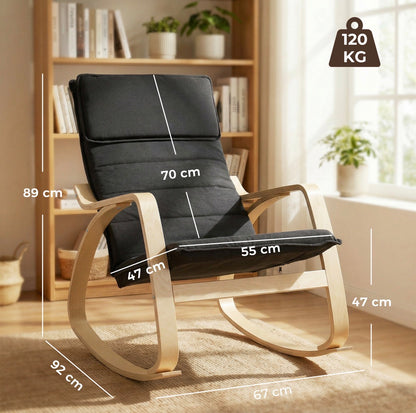 Lounge Chair, Comfortable Relax Rocking Chair with Headrest