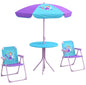 Outsunny Kids-Parasol Picnic Table and Chair Set