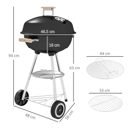Portable Charcoal Grill BBQ Smoker with Lid Outdoor Heat Control Party Patio Barbecue Garden