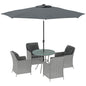 4 Seater Rattan Dining Set With Parasol
