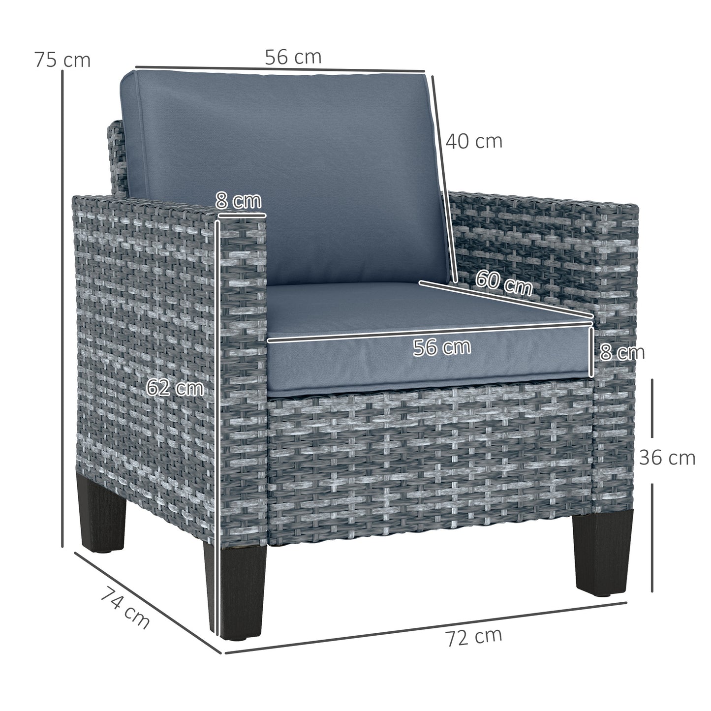 Rattan Armchair With Cushions