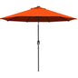 2.7m Outdoor Patio Garden Umbrella Parasol with Tilt Crank and 24 LEDs Lights