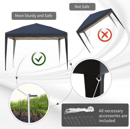 3x3M Garden Pop Up Gazebo Height Adjustable Marquee Party Tent Wedding Canopy with Carrying Bag