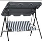 3-Seater Garden Swing Seat With Adjustable Canopy and Cushion