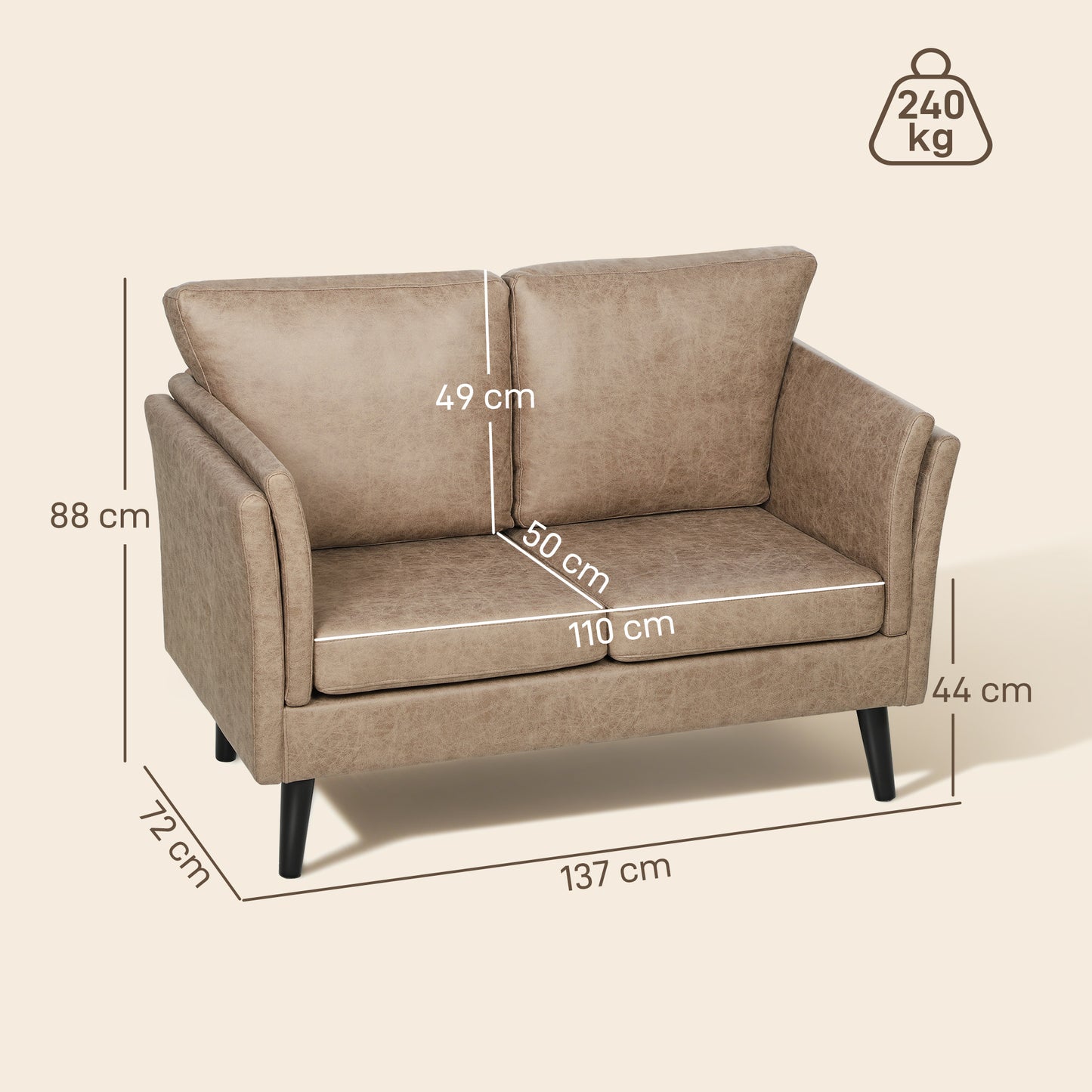 2-seater Leather Sofa