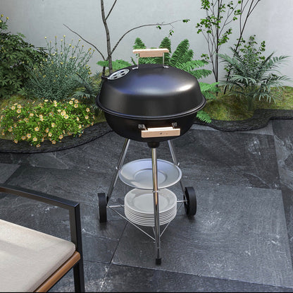 Portable Charcoal Grill BBQ Smoker with Lid Outdoor Heat Control Party Patio Barbecue Garden