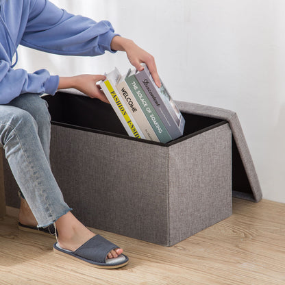 Foldable Storage Ottoman - Footstool & Seat
