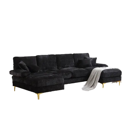 Modular Sofa Double Chaise With Chenille Fabric