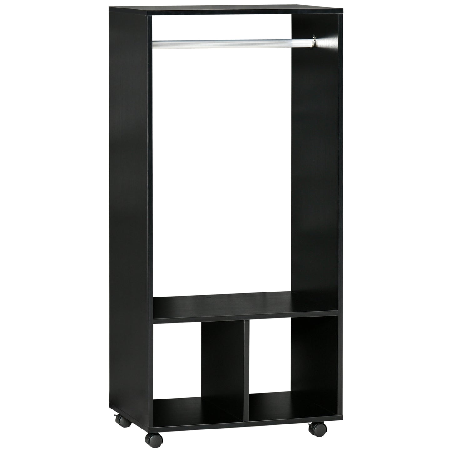 Open Wardrobe On Wheels- Black
