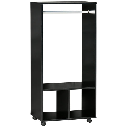 Open Wardrobe On Wheels- Black