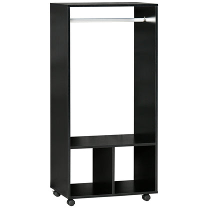 Open Wardrobe On Wheels- Black