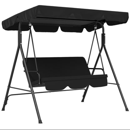 3-Seater Garden Swing Seat With Adjustable Canopy and Cushion