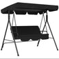 3-Seater Garden Swing Seat With Adjustable Canopy and Cushion
