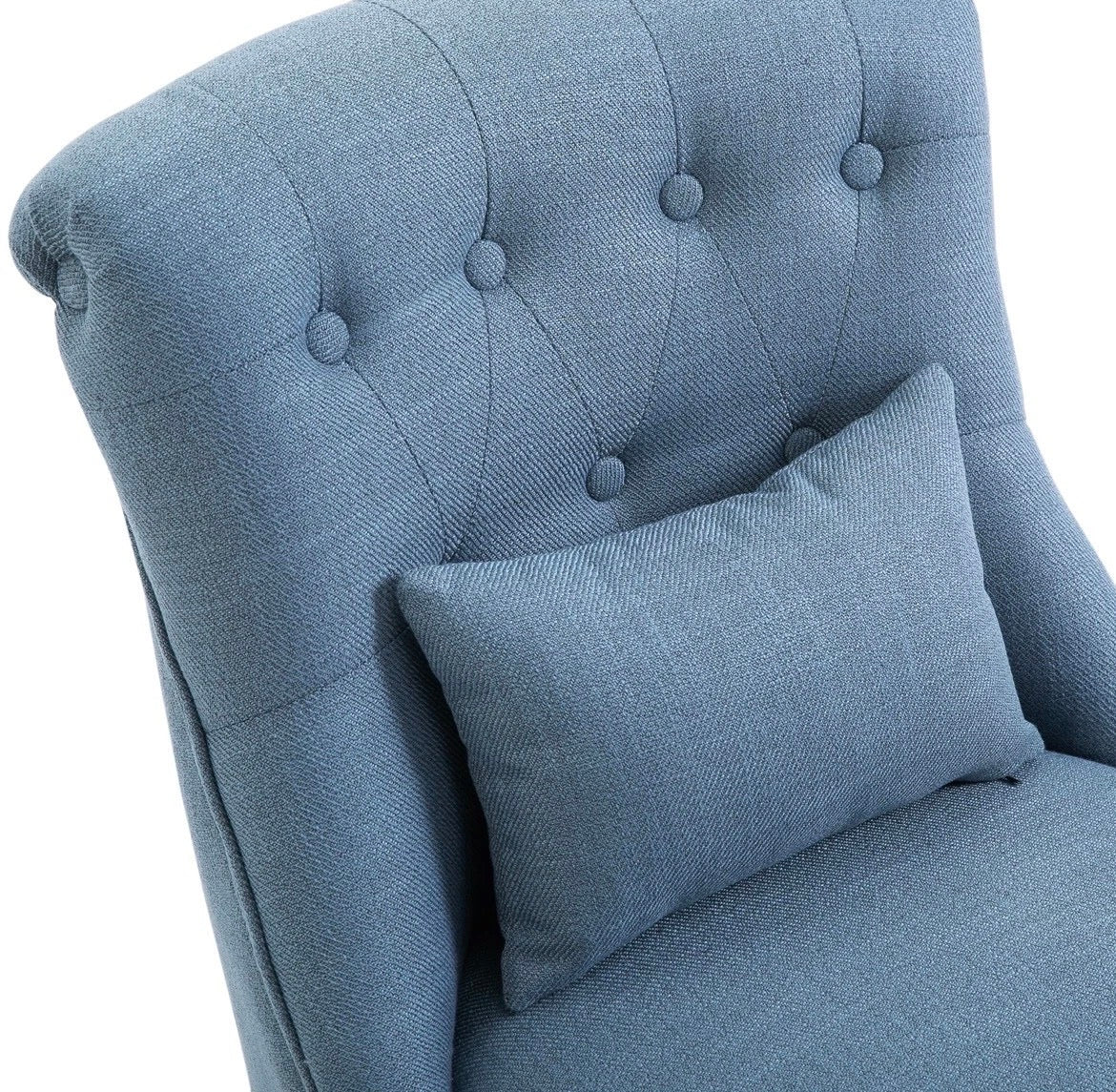 Single Sofa With Backrest Pillow Dining Chair Tub Chair Upholstered Wood Leg