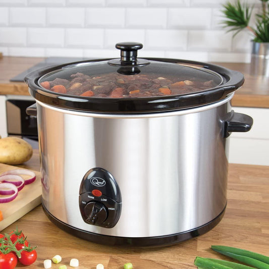 Quest 1.5 Litre Compact Slow Cooker Stainless Steel