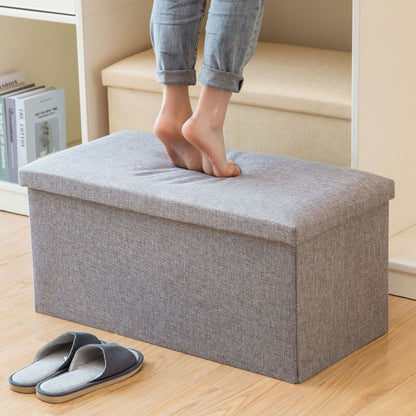 Foldable Storage Ottoman - Footstool & Seat