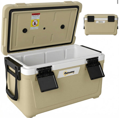 Insulated Cool Box, Lightweight Portable Ice Cooler with Handle, Lid and Drain Valve, 42.6L