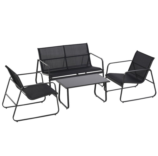 4-Piece Minimalist Garden Sofa Set — Outdoor Lounge Furniture