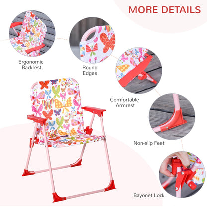 Outsunny Kids-Parasol Picnic Table and Chair Set