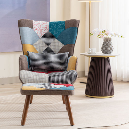 Multi colour Wingman Lounge Chair With Footrest
