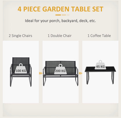 Four-Piece Minimalistic Garden Sofa Set