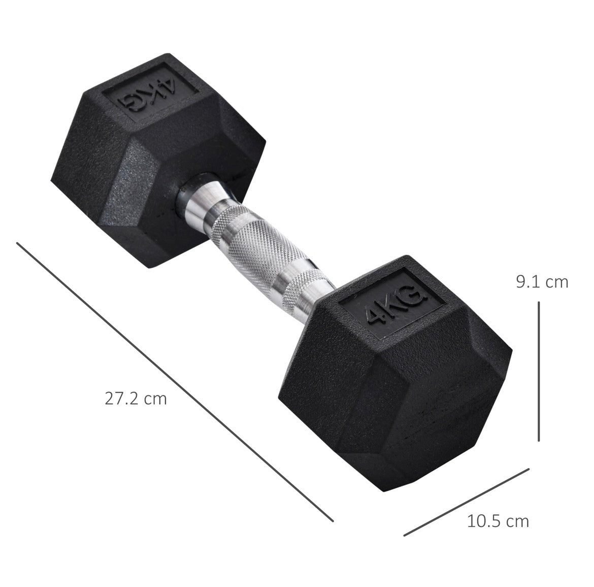 2 Set of Rubber Hex Dumbbell Portable Hand Weights Dumbbell Home Gym Workout Fitness Hand Dumbbell