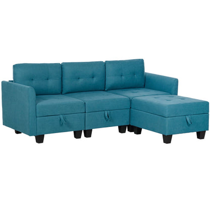 Modular Sofa with Storage L-Shape Comfortable and Space-Saving Design for Modern Living Rooms