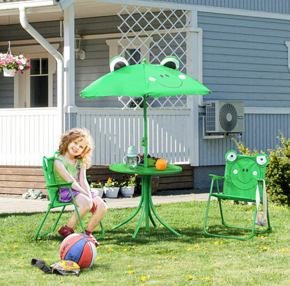Outsunny Kids-Parasol Picnic Table and Chair Set