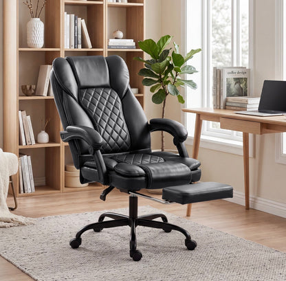 Executive Home Office Chair Reclining Function Footrest Computer Desk Chair High Back