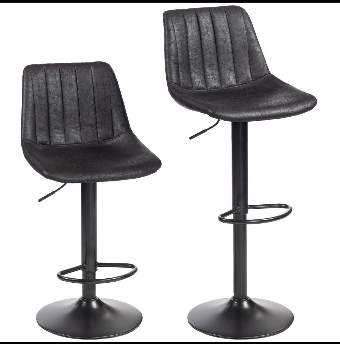 Leather Upholstered Bar Stools-Set of 2