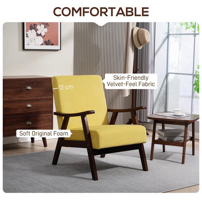 Nordic Accent Chair, Upholstered Velvet Armchair