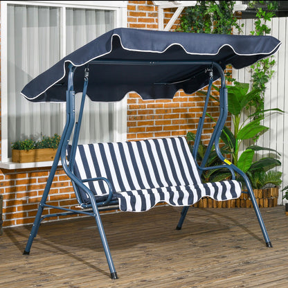 3-Seater Garden Swing Seat With Adjustable Canopy and Cushion