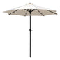 2.7m Outdoor Patio Garden Umbrella Parasol with Tilt Crank and 24 LEDs Lights