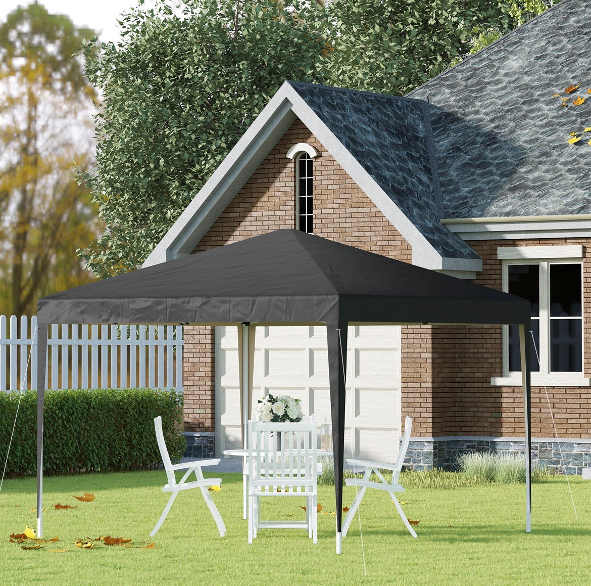 3x3M Garden Pop Up Gazebo Height Adjustable Marquee Party Tent Wedding Canopy with Carrying Bag