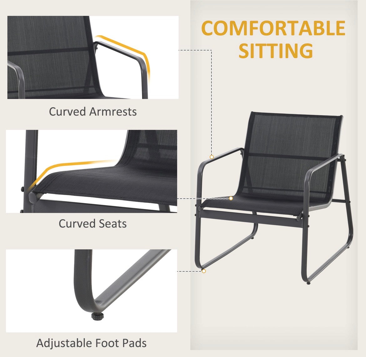 Four-Piece Minimalistic Garden Sofa Set