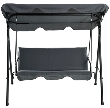 3-Seater Garden Swing Seat With Adjustable Canopy and Cushion
