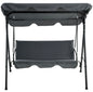 3-Seater Garden Swing Seat With Adjustable Canopy and Cushion