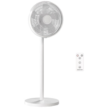 40 cm Standing Fan, Cooling Floor Fan with 80° Oscillating, Adjustable Tilt and Height, 4 Speed, Remote Control