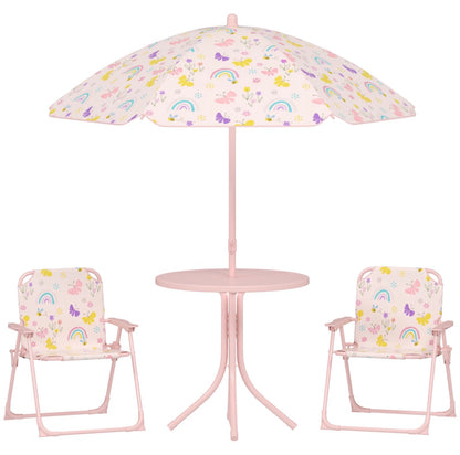 Outsunny Kids-Parasol Picnic Table and Chair Set