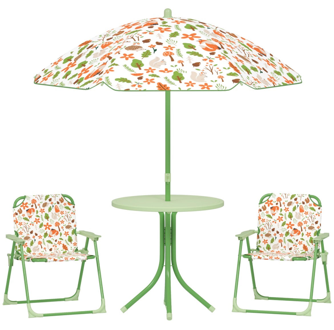 Outsunny Kids-Parasol Picnic Table and Chair Set