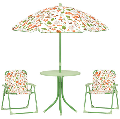 Outsunny Kids-Parasol Picnic Table and Chair Set
