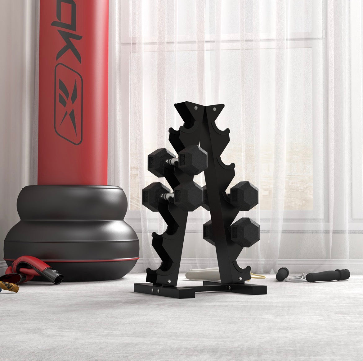 2 Set of Rubber Hex Dumbbell Portable Hand Weights Dumbbell Home Gym Workout Fitness Hand Dumbbell