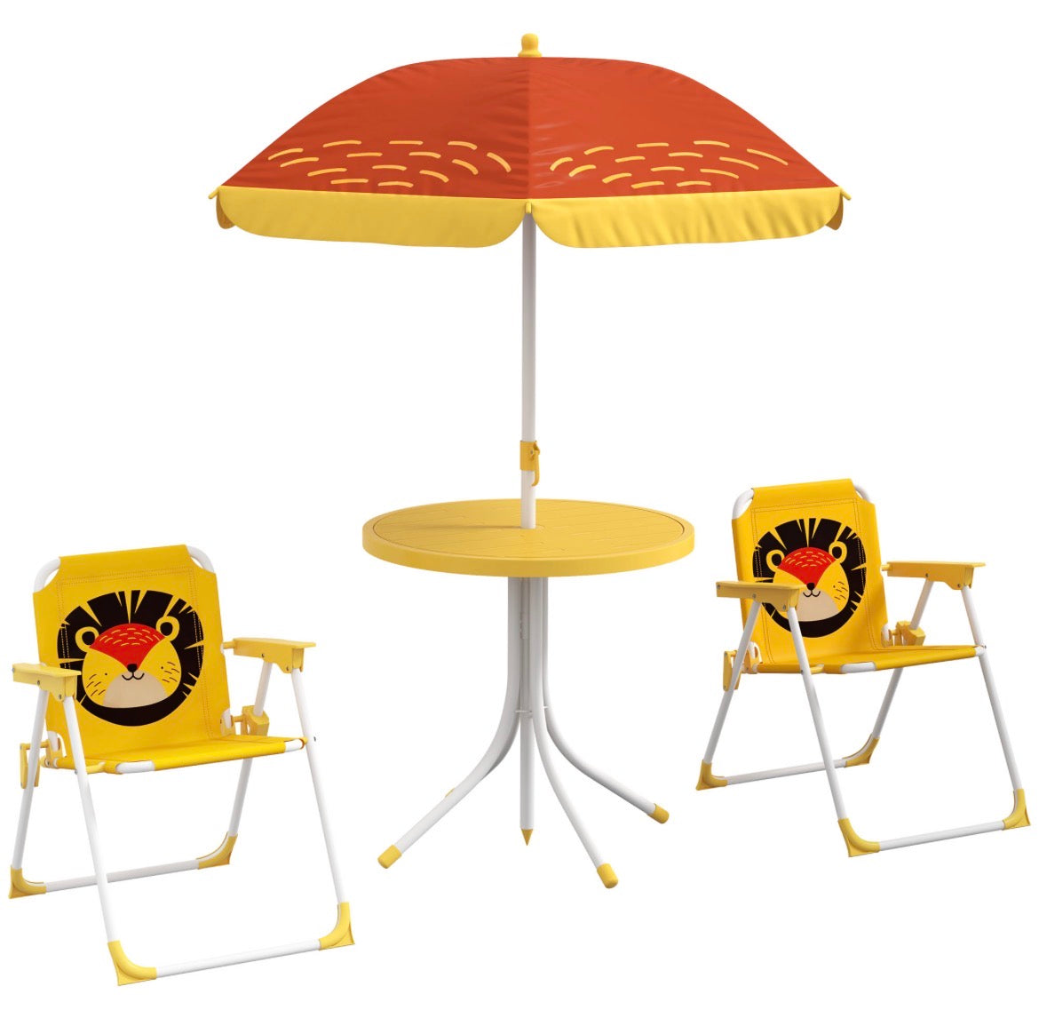 Outsunny Kids-Parasol Picnic Table and Chair Set