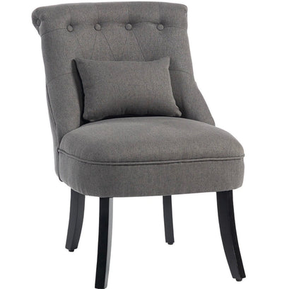 Single Sofa With Backrest Pillow Dining Chair Tub Chair Upholstered Wood Leg